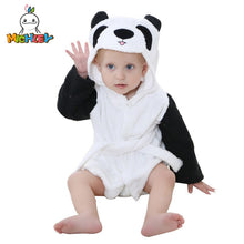 Load image into Gallery viewer, Newborn Child Bathrobe - Black and White - Unisex
